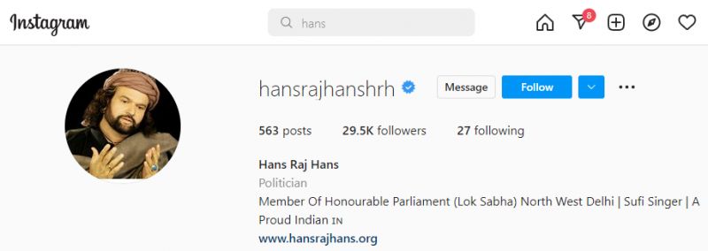 Hansraj Hans Instagram Account Hansraj Hans Instagram Account