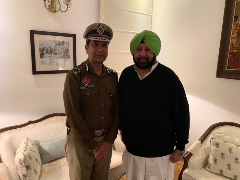 DGP Dinkar Gupta With CM Amarinder Singh