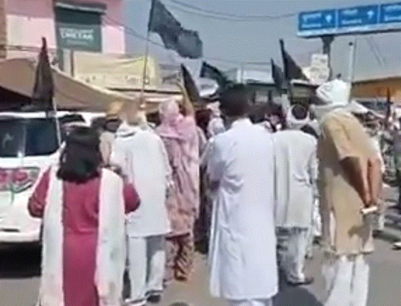 Farmers raised black flags