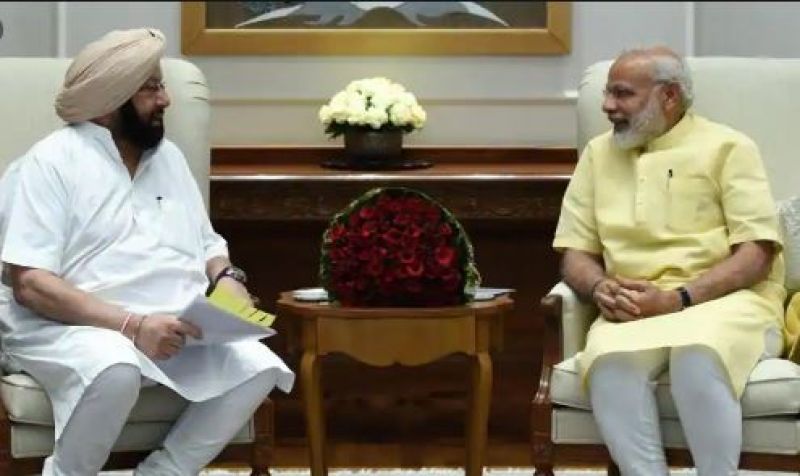 Captain Amrinder Singh With Modi Captain Amrinder Singh With Modi