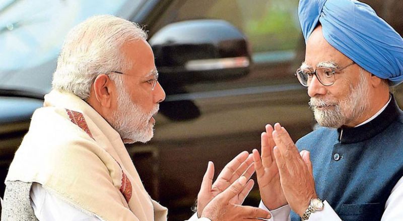 Manmohan Singh And Narendra Modi 