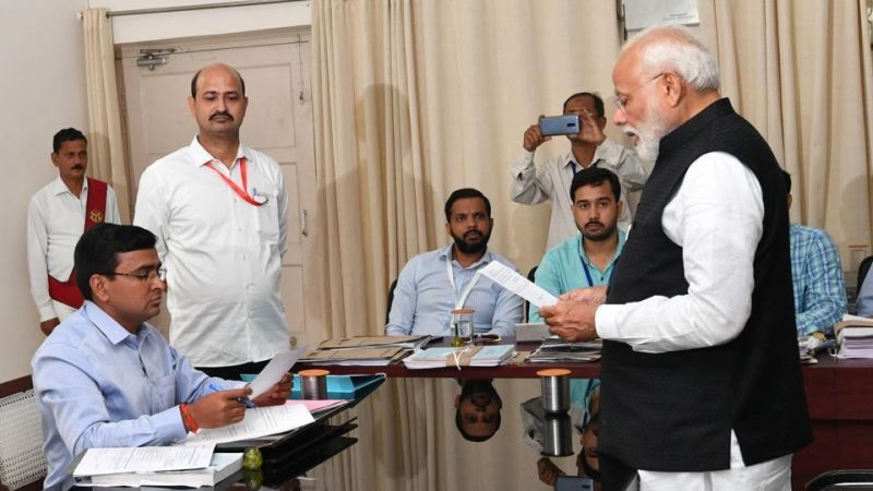 Prime Minister Narendra Modi filing his nomination at the Collectorate office in Varanasi 