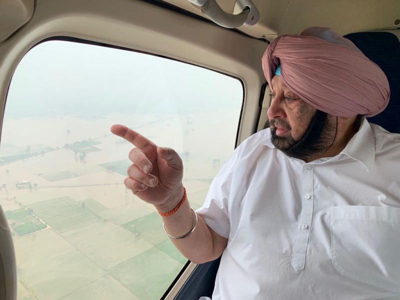CM Captain Amrinder Singh seen flood affected areas of Bathinda CM Captain Amrinder Singh seen flood affected areas of Bathinda