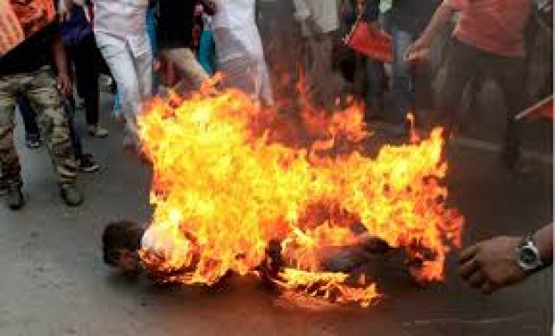 person set himself on fire protest inaction on cauvery issue
