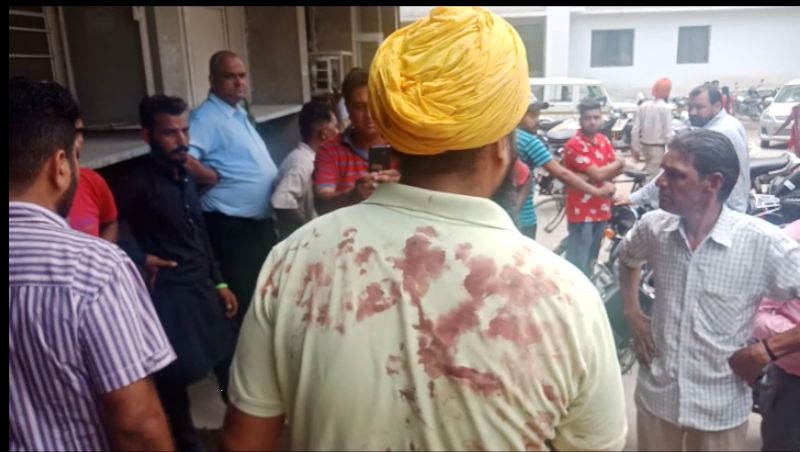 Khanna police station akali congress fight Khanna police station akali congress fight