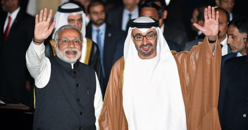 Sheikh Mohamed bin Zayed Al Nahyan with Narendra Modi.