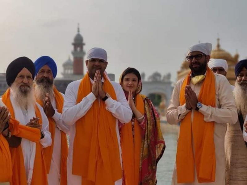 Dushyant Chautala at Darbar Sahib