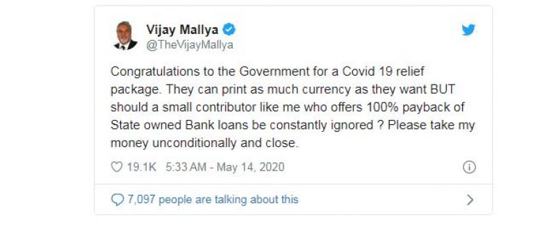 Vijay mallya Tweet