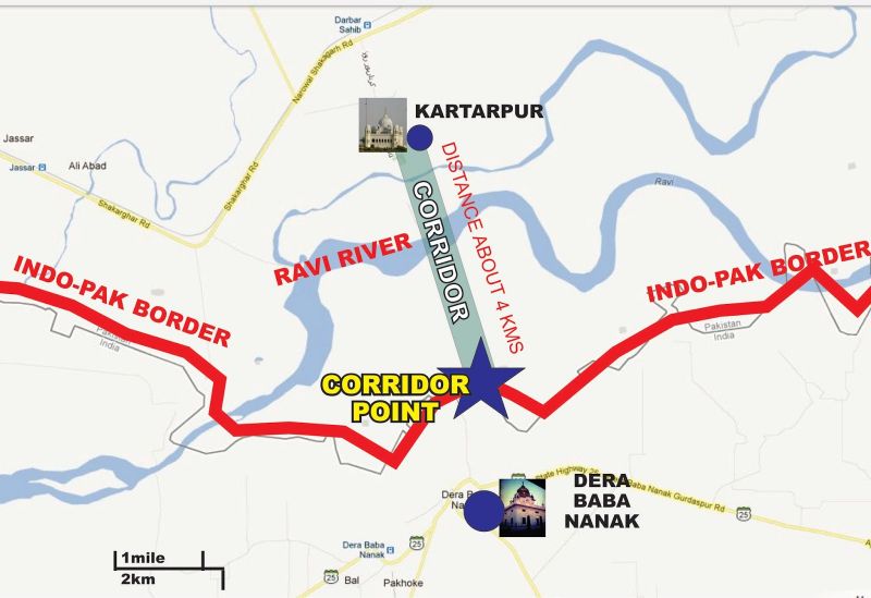 Kartarpur Corridor  Map