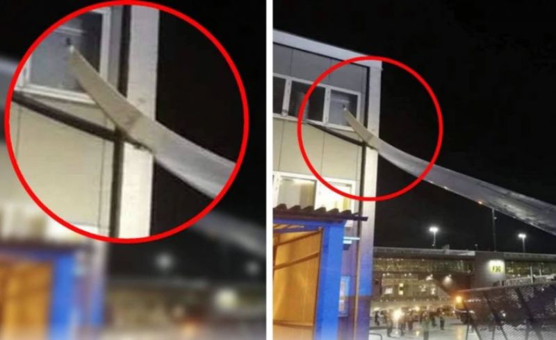 Air India flight hits building