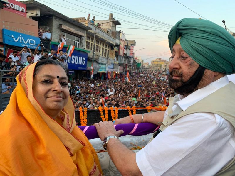 Asha Kumari & Captain Amarinder Singh during road show