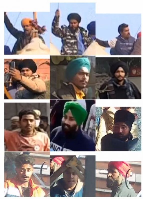 Police released photos of the suspects arriving at Red Fort