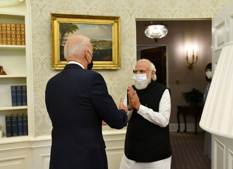 Indian PM Narendra Modi meets US President Joe Biden