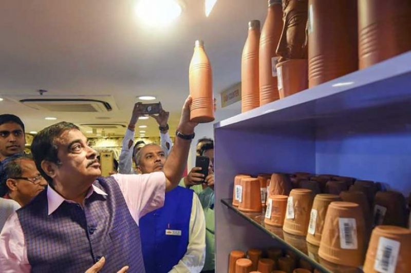 Nitin Gadkari launches cow dung soaps, bamboo bottles