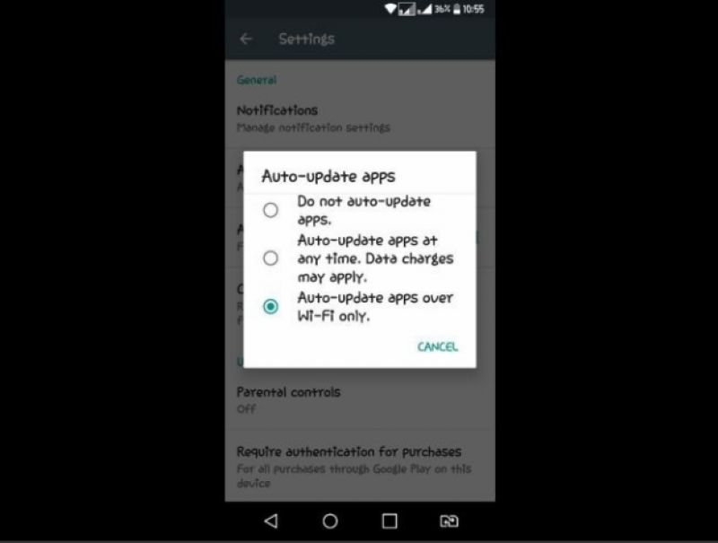 Apps update with WiFi