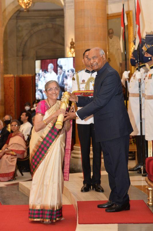 President Kovind presents Padma Shri to Shriguru Dr Balaji Tambe (Posthumous) for Medicine