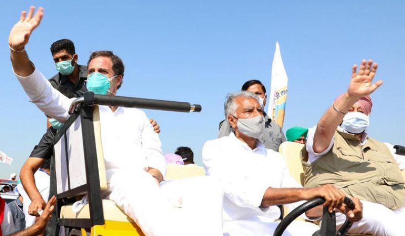 Rahul Gandhi tractor rally