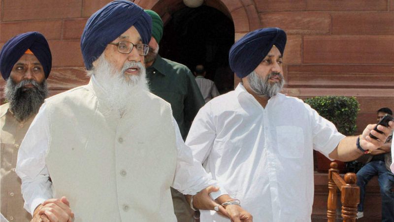 Parkash Singh Badal With Sukhbir Singh Badal