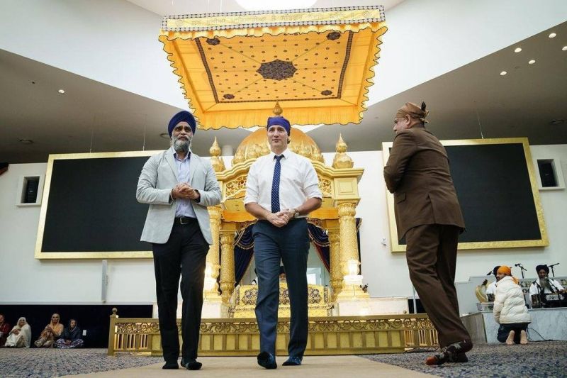 Canada PM Justin Trudeau interacts with Sikh community on Baisakhi in Vancouver