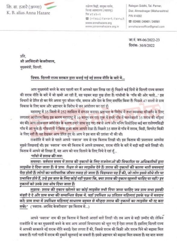  Anna Hazare Letter
