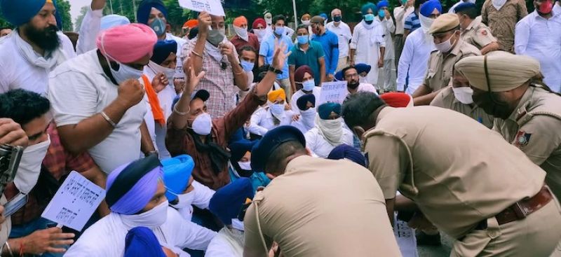 SAD protest In Chandighar 