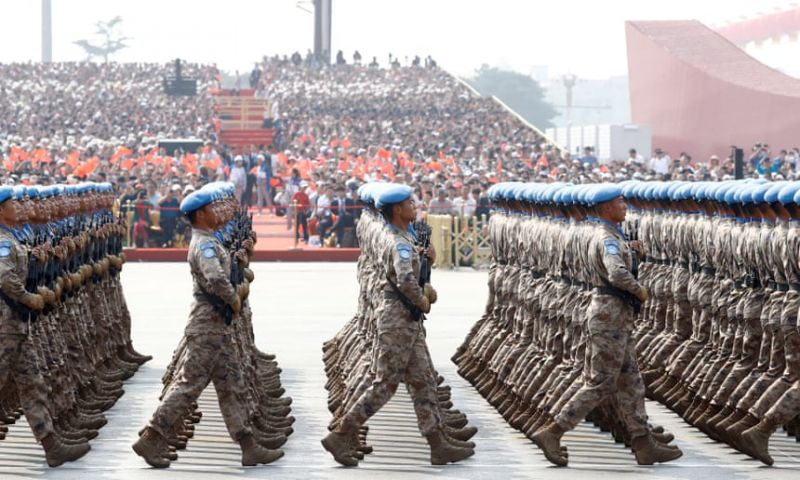 China shows off military in anniversary parade