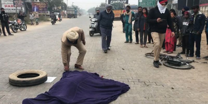 Tragic accident in Khanna, tipper crushes security guard on bicycle