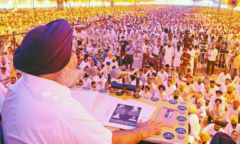 Sukhbir Singh Badal in Faridkot Rally