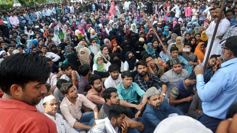 amu students continue hunger strike main gate open after 12 days jinnah controversy