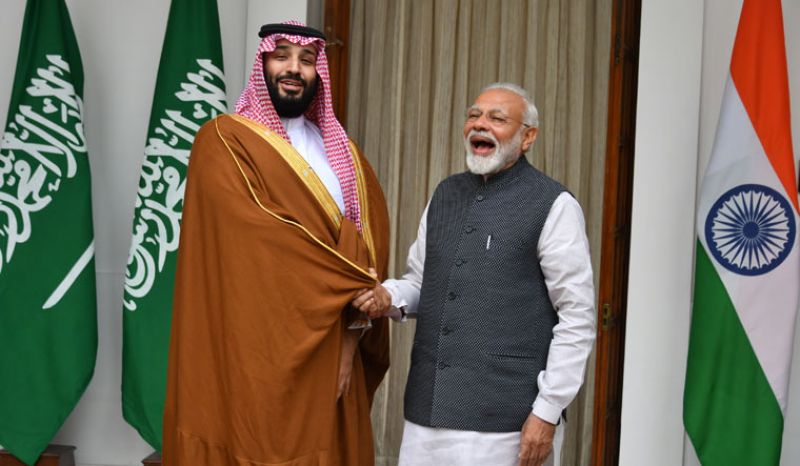Narendra Modi and Saudi Crown Prince Mohammed Bin Salman