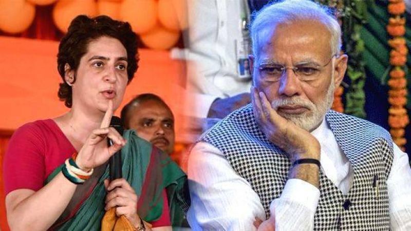 Priyanka Gandhi, Narendra Modi 