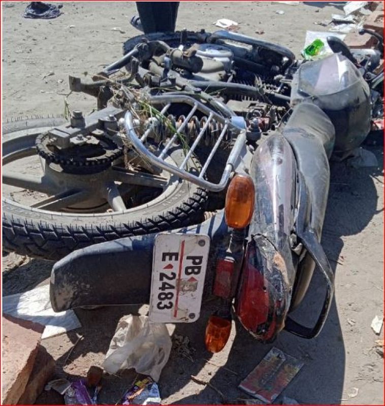 A bus of Punjab Roadways hit a motorcycle in Amritsar A bus of Punjab Roadways hit a motorcycle in Amritsar