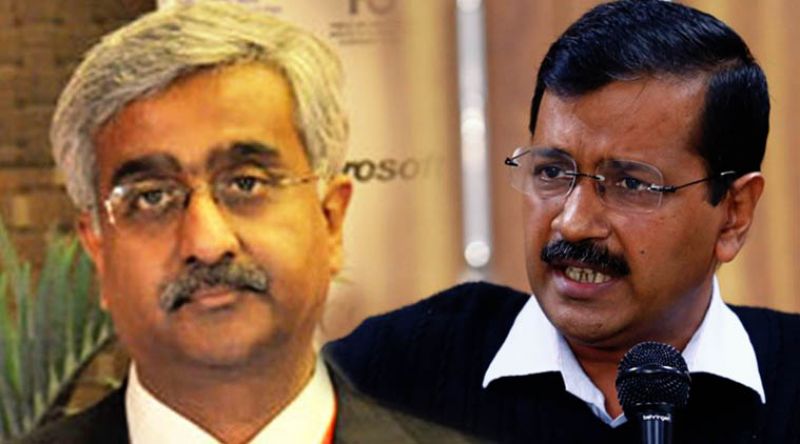 Delhi Chief Secretary Anshu Prakash  With CM Kejriwal