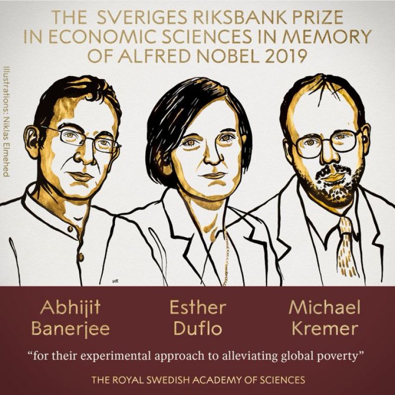Abhijit Banerjee, Esther Duflo and Michael Kremer were awarded by Nobel Prize