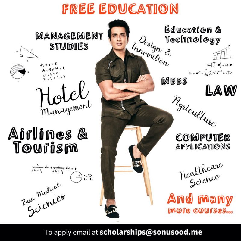 Sonu Sood offers scholarship to underprivileged students