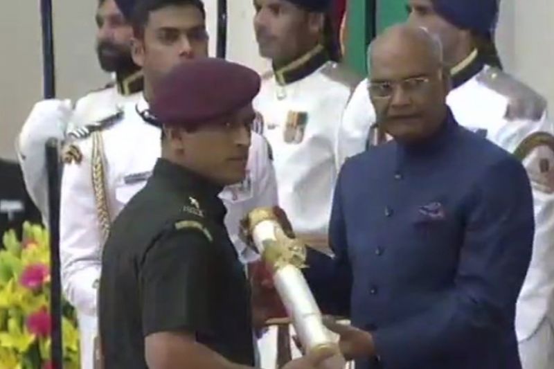 Cricket legend MS Dhoni receives Padma Bhushan