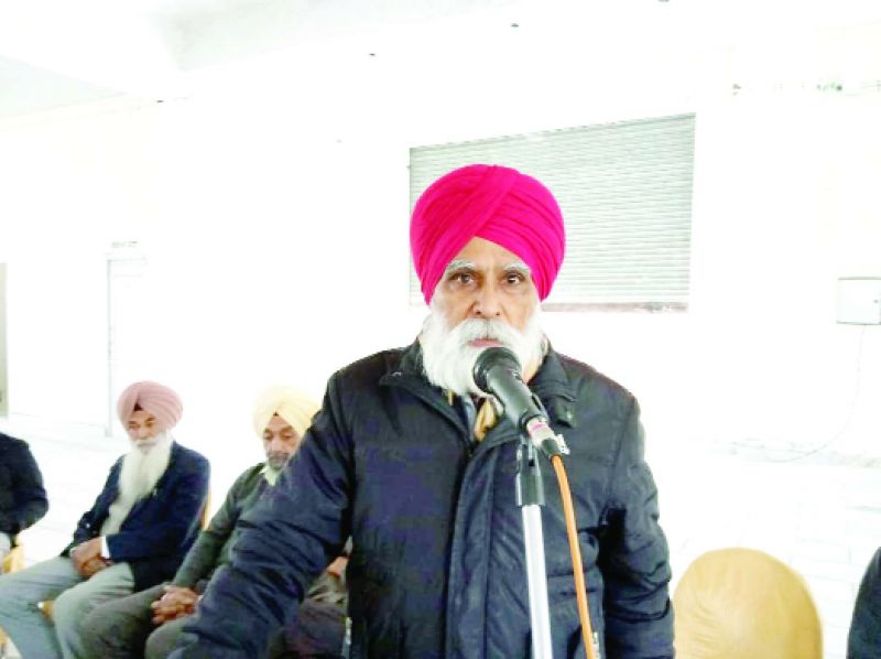 Leaders while addressing the meeting of Ucha Dar Babe Nanak Da