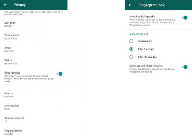 Whatsapp supports fingerprint lock feature Whatsapp supports fingerprint lock feature