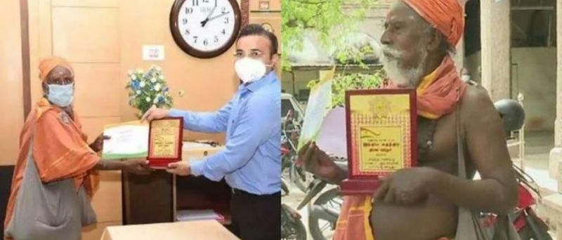 Madurai beggar awarded for donating Rs 90,000 in nine instalments