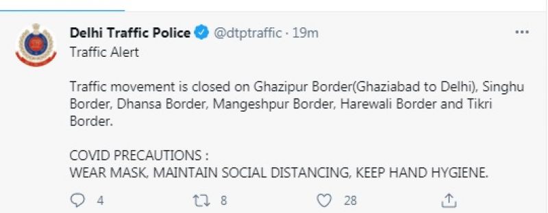 delhi police tweet