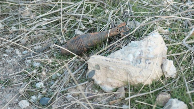 unexploded mortar shell