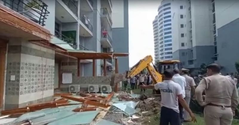 Illegal structures at politician Shrikant Tyagi's Noida house demolished