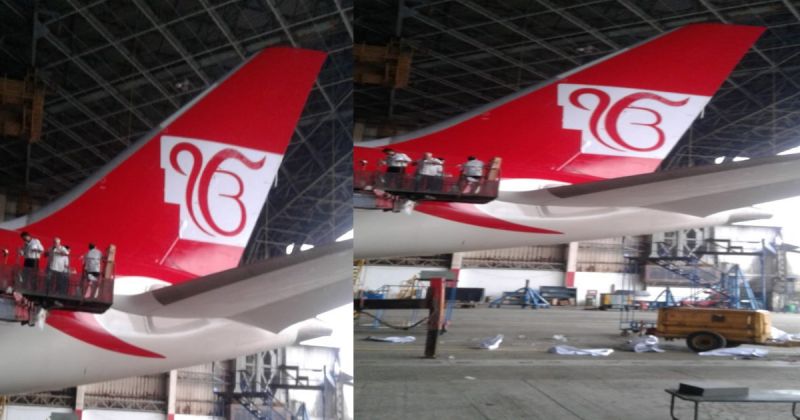 550th birthday of Guru Nanak Dev Ji : Air India paints Ik Onkar on tail of plane 