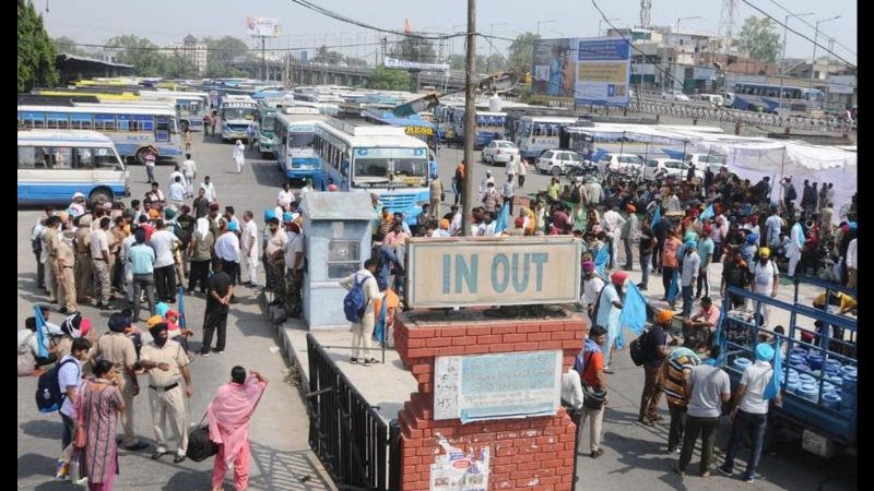 Punjab Roadways Contractual Staff Strike  Punjab Roadways Contractual Staff Strike