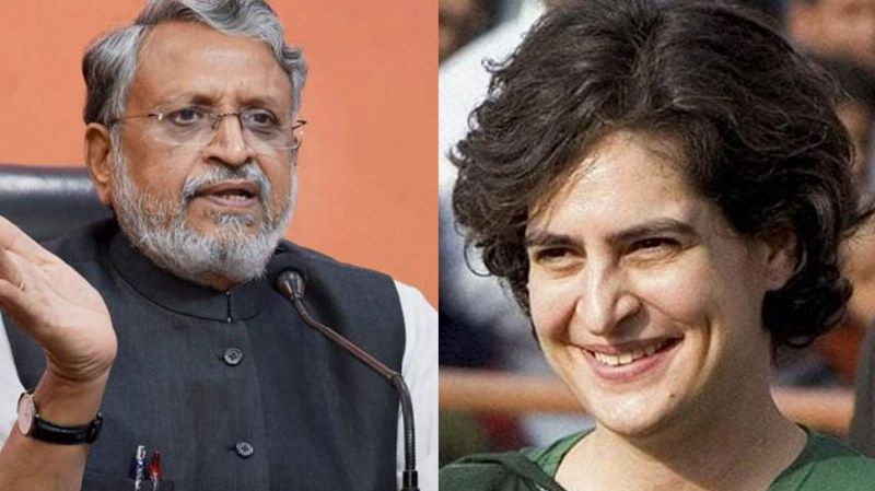 Priyanka Gandhi and Sushil Modi