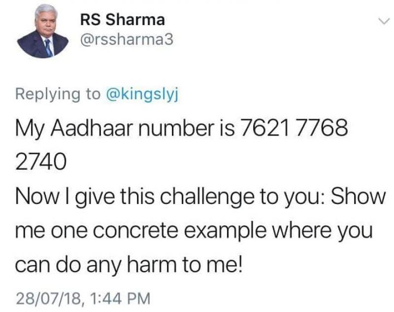 RS Sharma Tweet