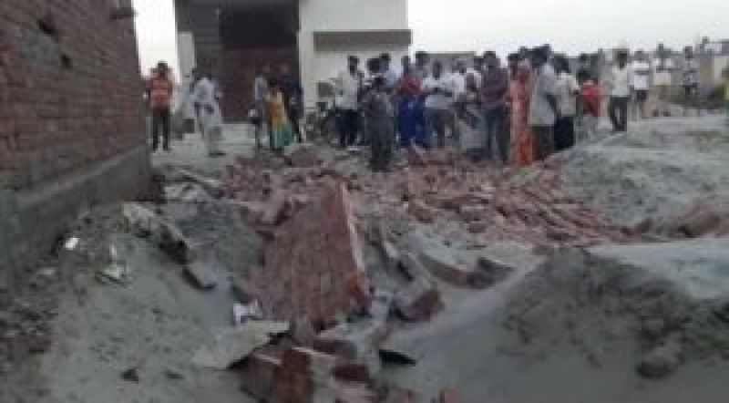 Two innocent children's death due to collapsing on the wall of the house