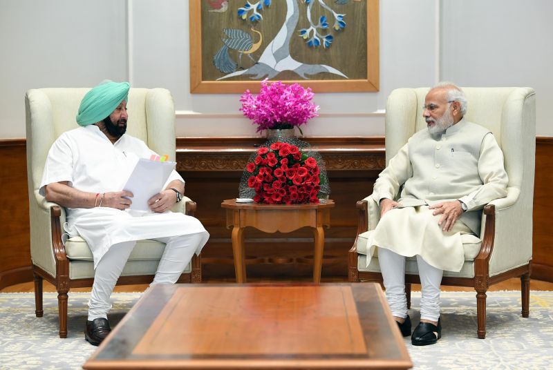 CM Captain Amrinder Singh With PM Narendra Modi