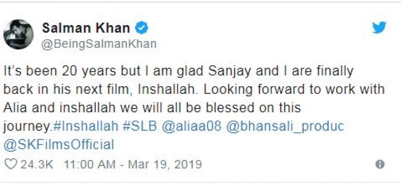 Salman Khan Tweet