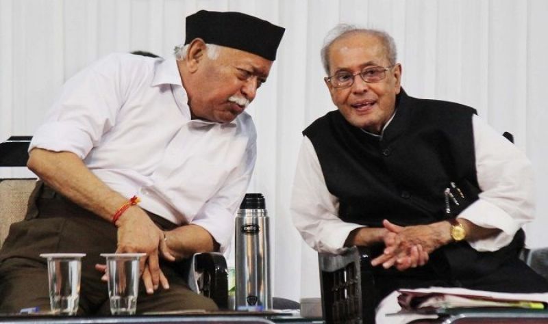 Mohan Bhagwat and Pranab Mukherjee 